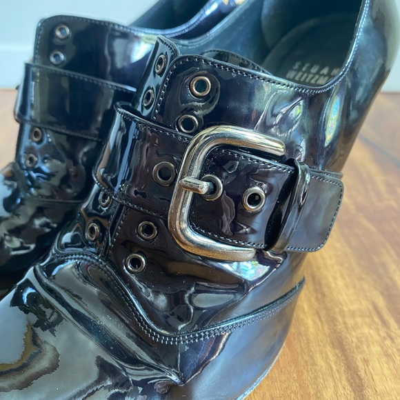 Stuart Weitzman Patent Leather Buckle Oxford Booties - Picture 6 of 8